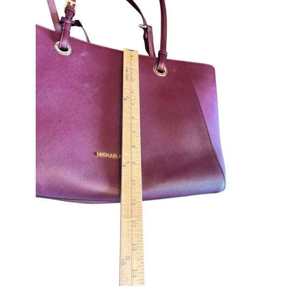 Michael Kors Walsh maroon Merlot structured multifunctional tote bag career - Picture 11 of 13
